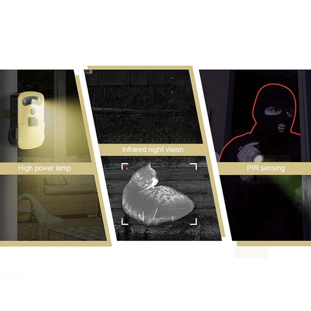 

Trail Trap Camera Portable Hunting Trail Camera Solar Panel Powered Night Vision Tracking Surveillance Photo Traps