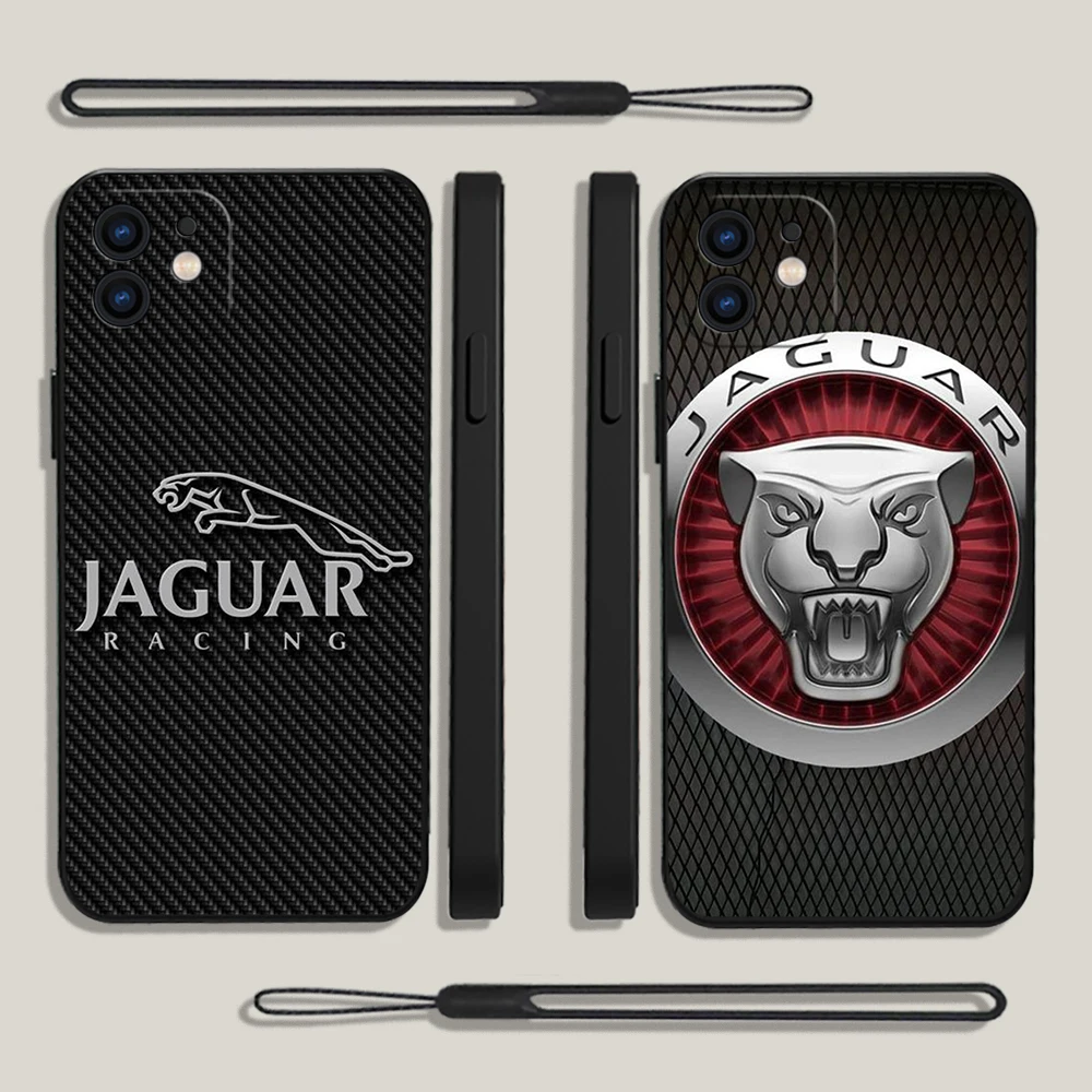 

Luxury Sports Car J-JAGUAR Phone Case For Xiaomi Redmi Note 12 11 11T 10 10S 9 Pro Plus 10C 9A K40 K50 K60 4G 5G With Hand Strap