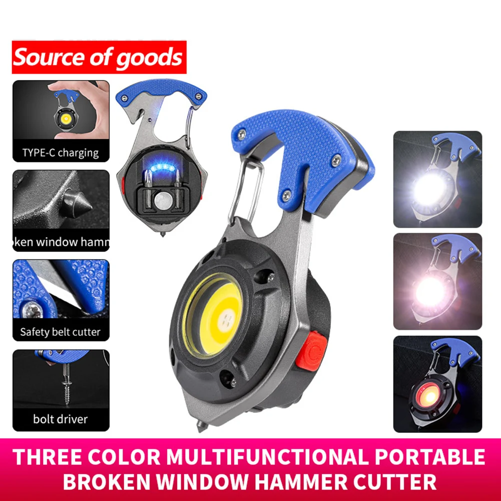 

Portable Multi-function COB Floodlight Outdoor USB C Rechargeable Keychain Light Glare Mini Flashlight Screwdriver,Strong Magnet