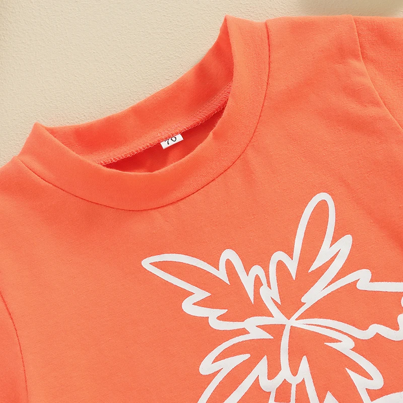 Летний комплект из 2 предметов для маленьких мальчиков топы с коротким рукавом и