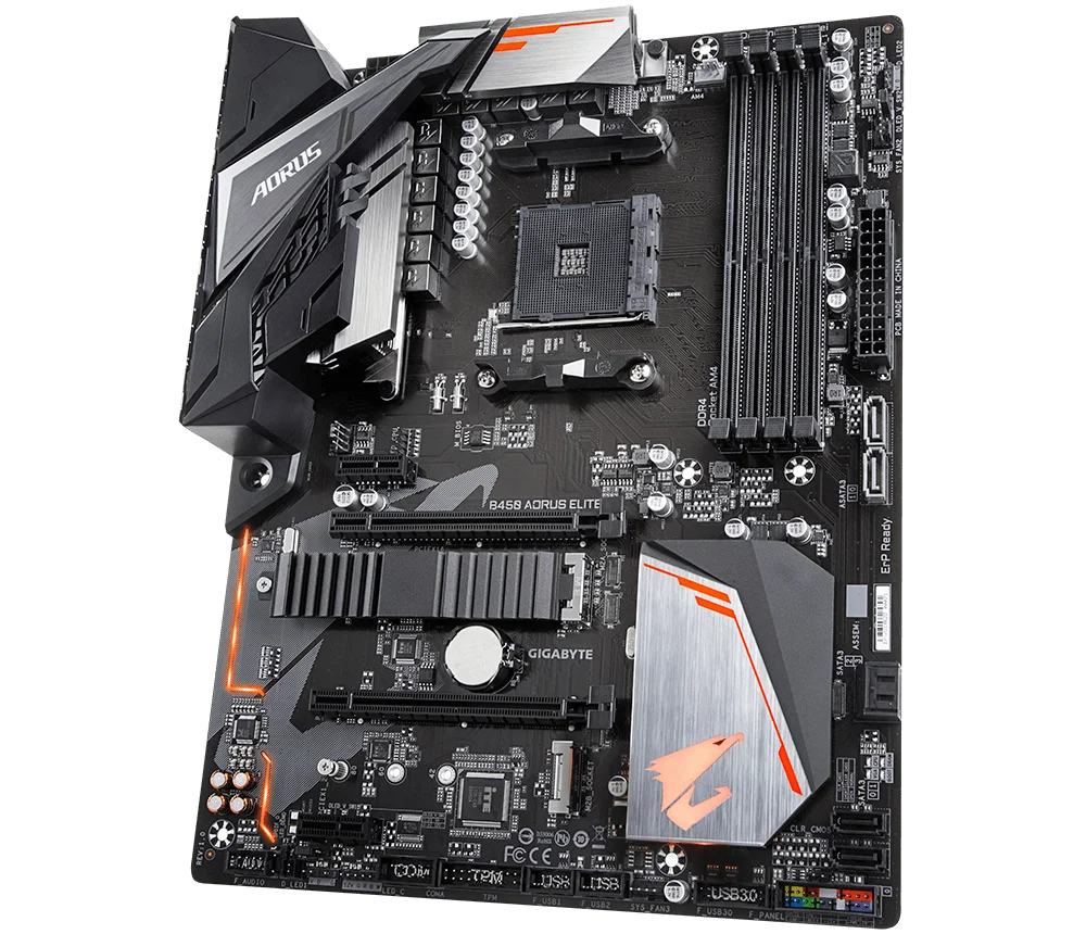 Gigabyte GA B450 AORUS ELITE материнская плата с разъемом AM4 DDR4 десктопная M.2 NVMe PCI-E X16 3 0 б/у |