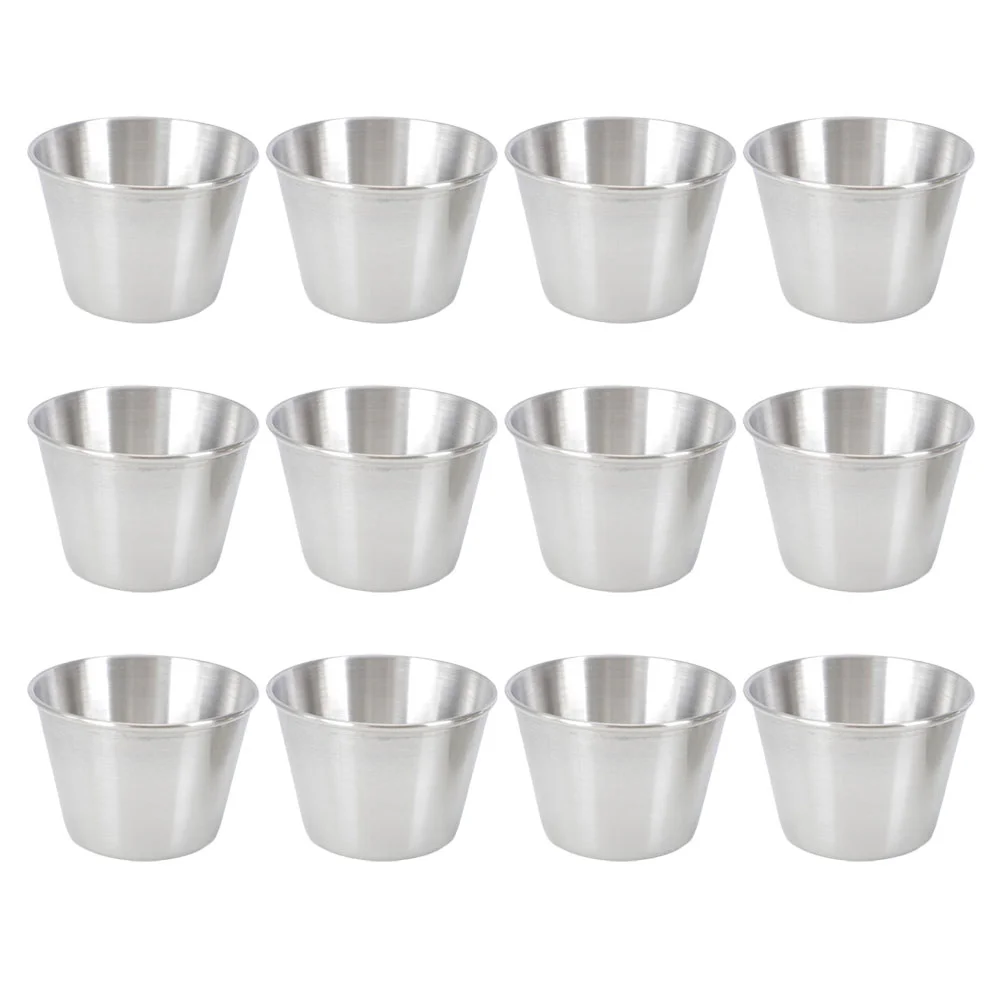 

12 Pcs Sauce Storage Cups Sauce Container Stainless Steel Sauce Cups Soy Cups