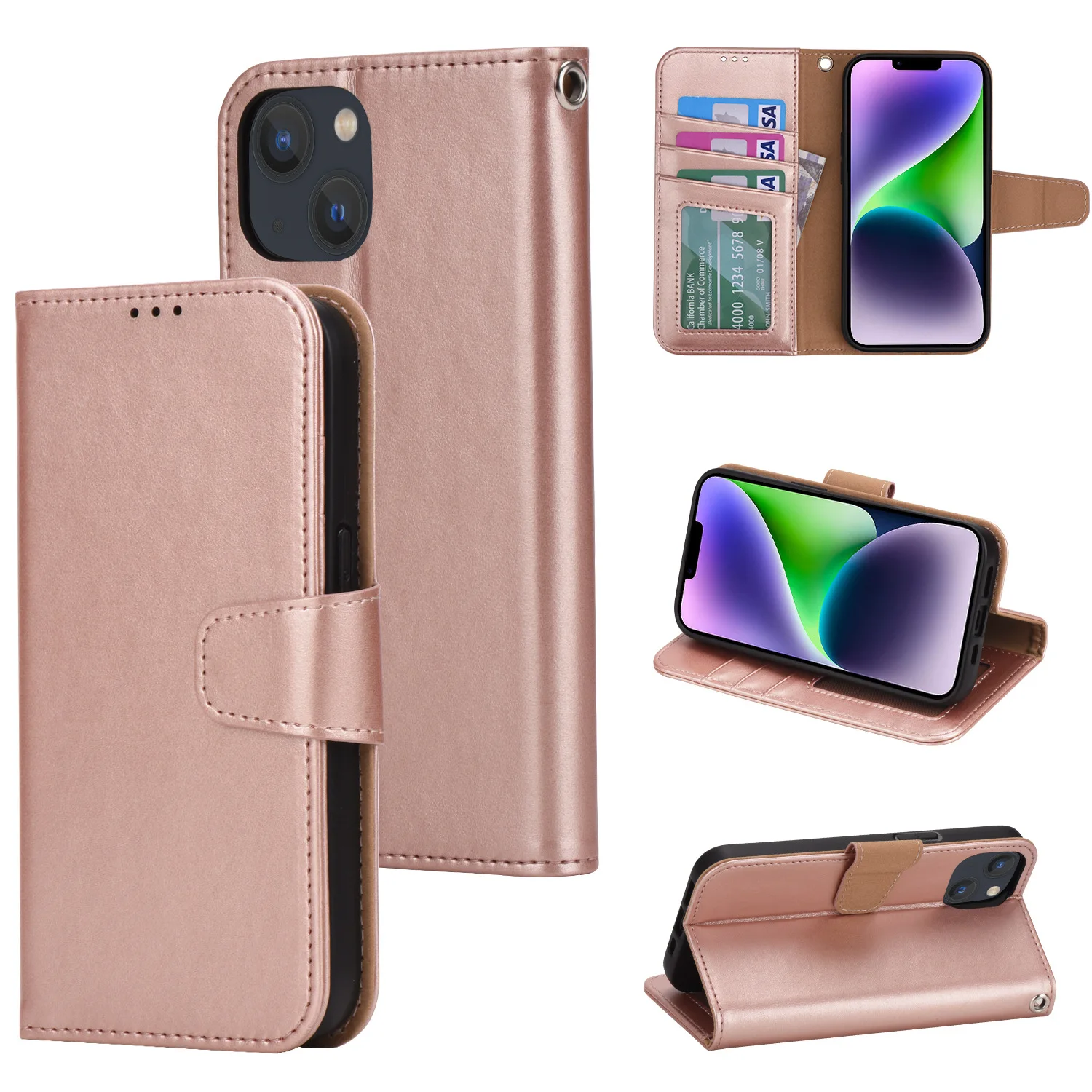 

Чехол-книжка из искусственной кожи для iPhone 14, 13 Pro Max