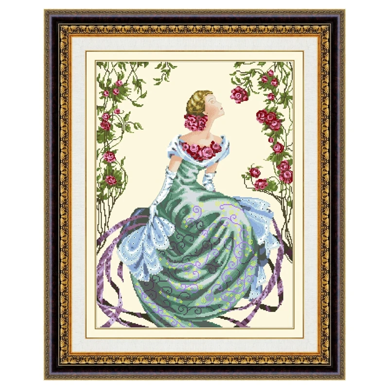 

Наборы для вышивки крестиком Lady of the mist, Сказочная ткань, 18 карат, 14 карат, 11 карат светильник-желтый холст, хлопчатобумажная нить, наборы для ...