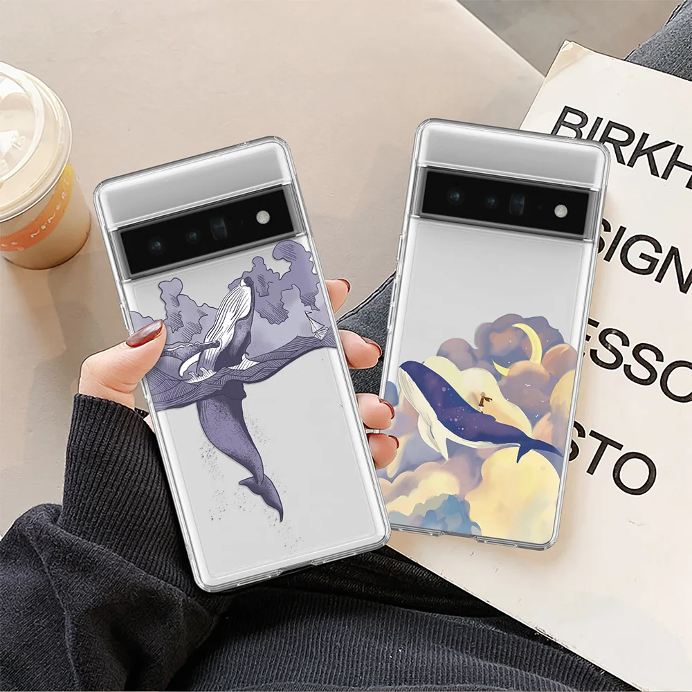 

Killer Whale Phone Case Clear Fundas for Google Pixel 7Pro 6a 6 Pro 5 5a 4 4a 5G 4XL 3aXL 3a 3XL 3 2 2XL Animal Soft Back Cover