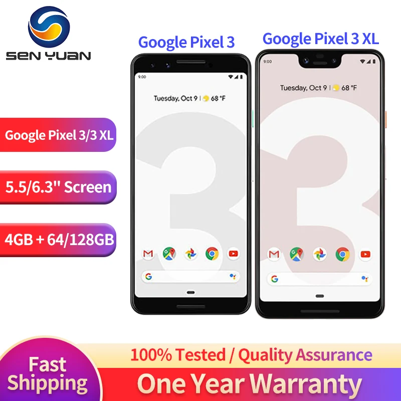 Смартфон Google Pixel 3 XL 4G 5 дюйма/6 дюйма 3XL 128 Мп + Двойная камера 8 4 64/ГБ Android - купить по