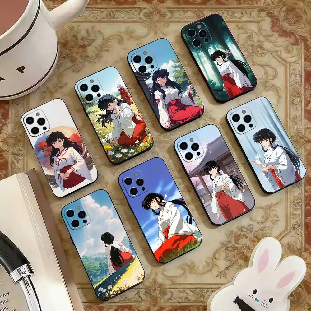 Фото Чехол для телефона Tragic Miko Kikyo для iPhone 16, 17, 14, 13, 12, 11 Plus, Pro Max, XS, мягкий черный силиконовый чехол №1
