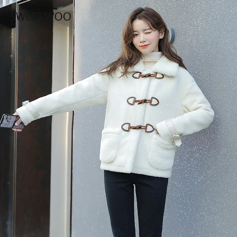 Casual Winter Coat Jacket Woman Faux Fur 2020 New Autumn Thicken Warm Teddy Lamb Faux Fur Coat Women Fashion Slim Dropshipping