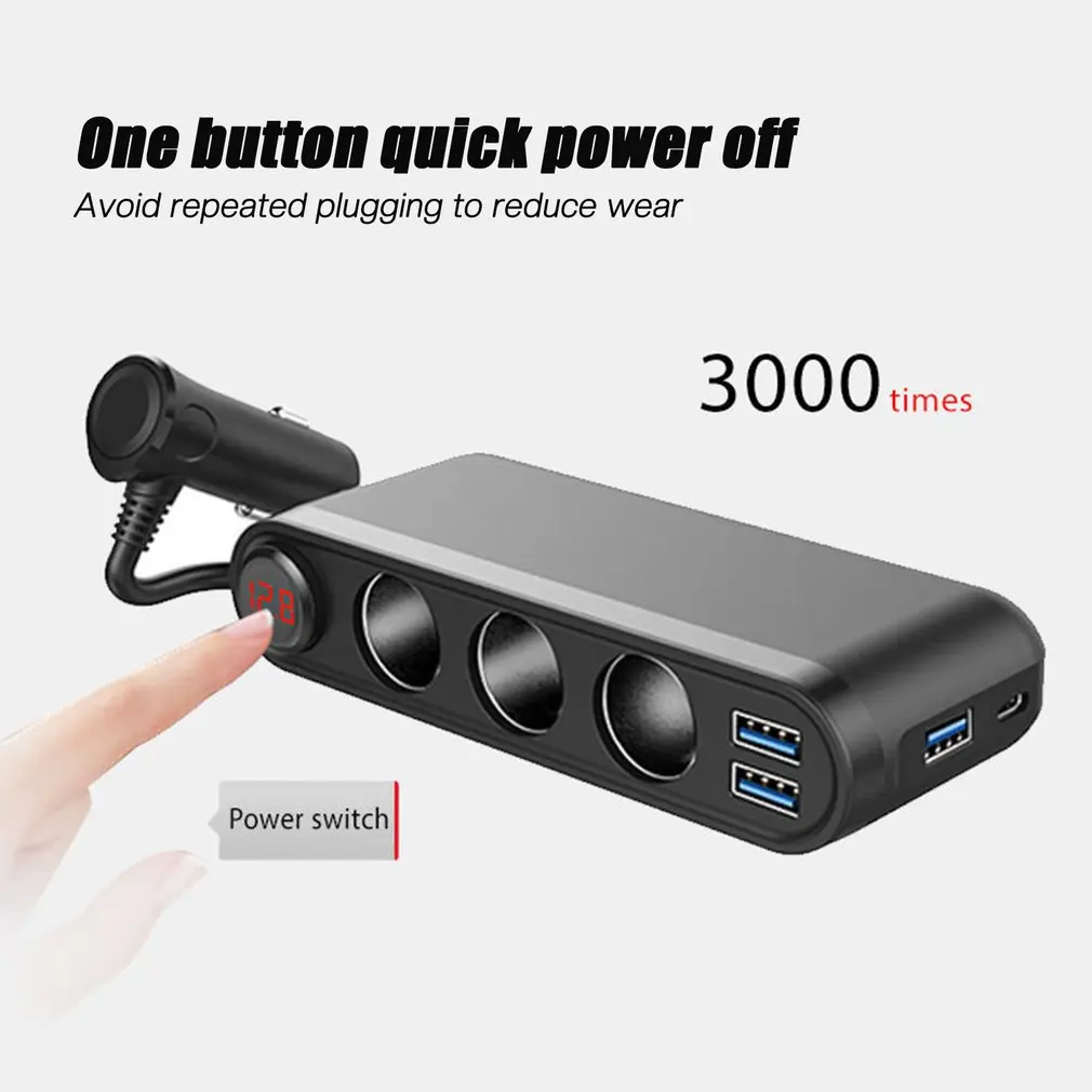 

Car Cigarette Lighter Adapter Splitter 120W QC3.0 USB Fast Charger 4Port Socket with Voltmeter Auto Accessories
