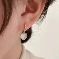 2022 new arrival fashion clip earrings trendy heart women opal love earrings light luxury simple cute elegant female jewelry