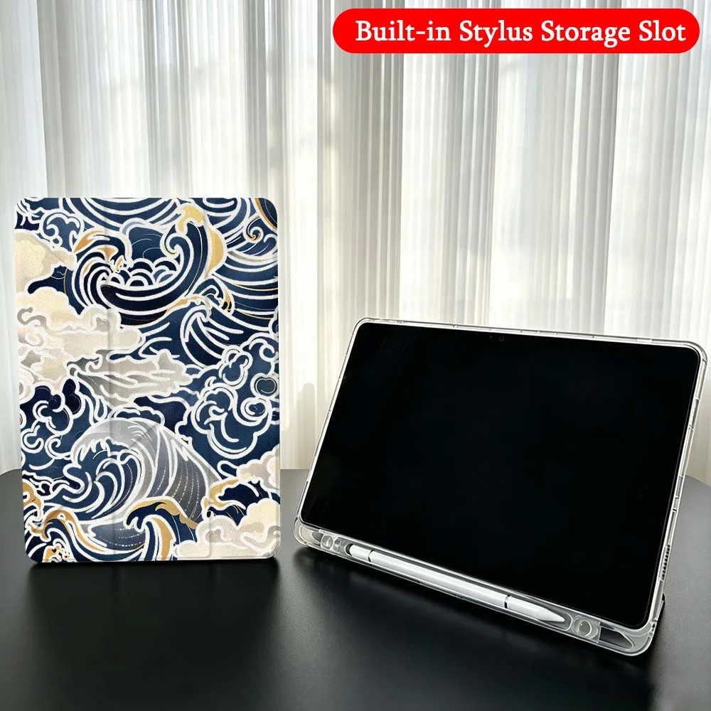 Прозрачный Y-образный складной чехол Blue Wave Cloud для Samsung Galaxy Tab A9 A8 A11 S6 S7 S8 S9 S10 FE Plus Lite (art.: 3920dba0fc5c2) - 3920dba0fc5c2