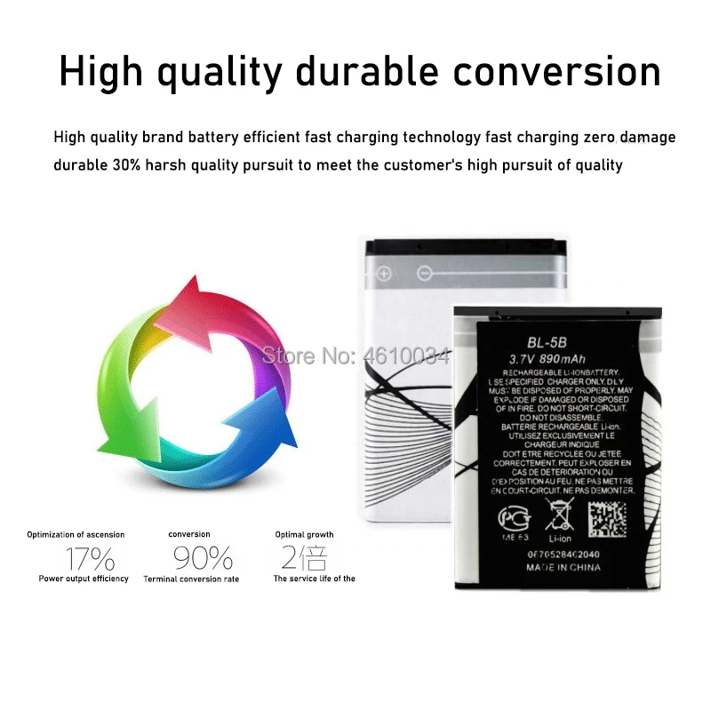 bl 5b 3 7v 890mah phone built in rechargeable li ion replacement battery with battery cells ptc protection for nokia 3220 3230 free global shipping