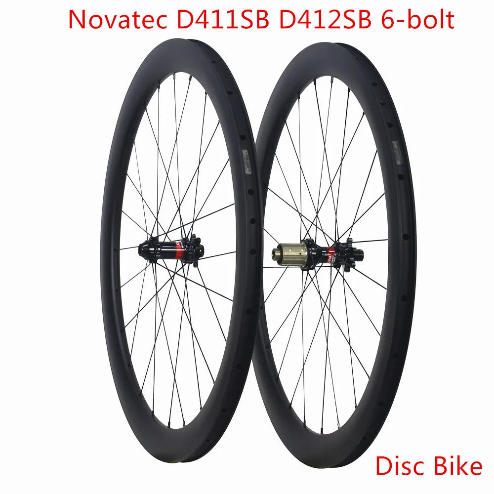 

700c Rodas Wheelset Clincher Or Tubular 50x23mm Disc Road Bike Carbon Wheels Novatec D411SB D412SB 6-bolt 100x12 142x12