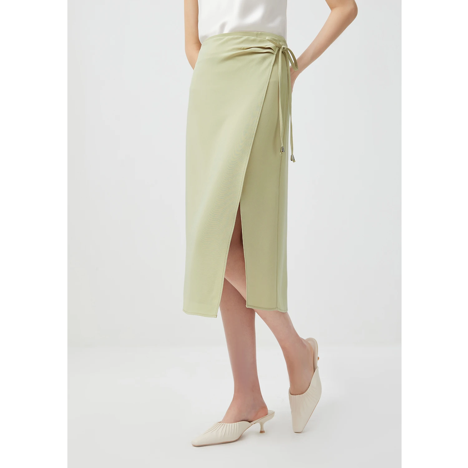 

SHUCHAN Faldas Ajustadas Long Skirts for Women Acetate Polyester Normcore/Minimalist STRAIGHT Mid-Calf Empire