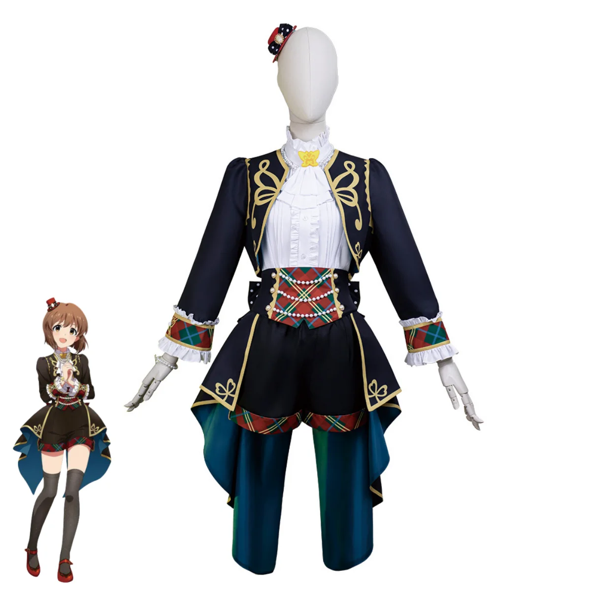 Фото Аниме-игра THE IDOLM@STER MILLION LIVE! Tenkubashi Tomoka Косплей Костюм Черное Вечернее Платье Пальто Униформа Женский Костюм Хэллоуина №5