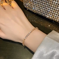 shiny full of zircon stainless steel bracelet for women 2022 new fashion adjustable 18k gold plated bracelet jewelry gifts party