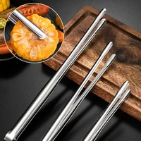 1 pc stainless steel grill tongs cooking utensils for bbq baking silver kitchen accessories camping supplies new sale