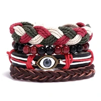 charm lucky turkey devils evil eye braided leather bracelet for men bohemian handmade string eyes bracelets bangle jewelry gift