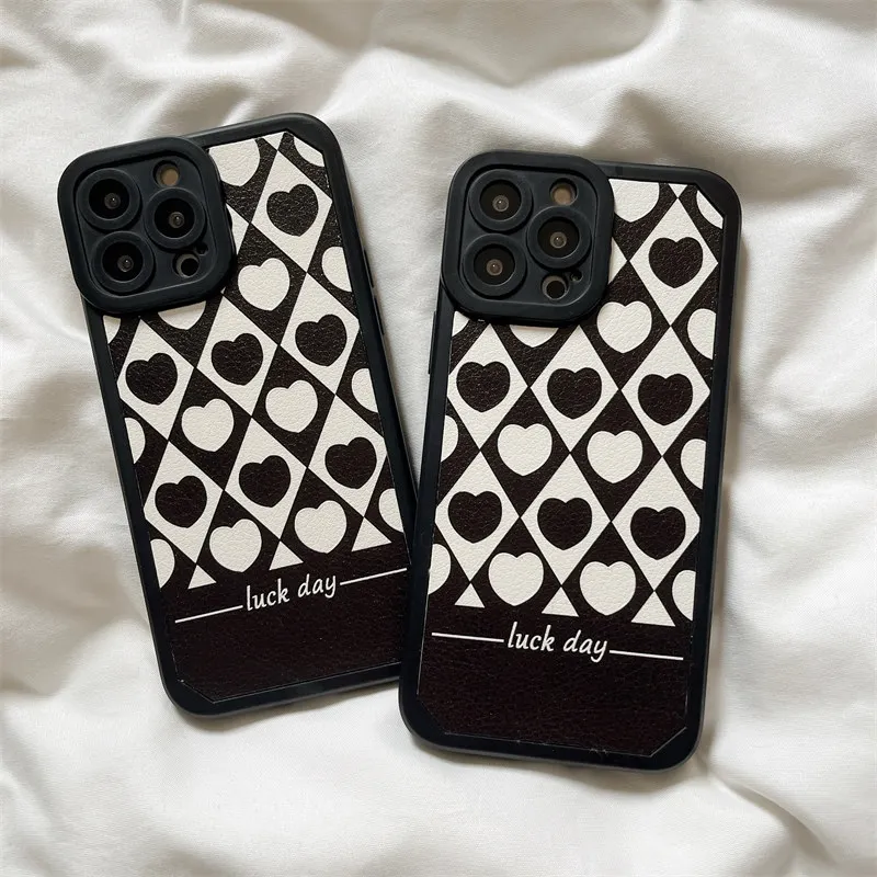 Модный черный белый чехол с надписью Love Heart мягкие кожаные для телефона Vivo Y19 Y17 Y15