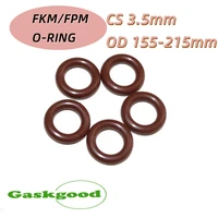 1pcs fluorine rubber ring brown red fkm o ring seal od 155 215mm cs 3 5 mm rubber o ring seal oil ring gaskets
