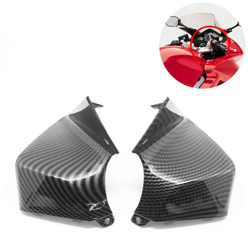 

Motorcycle ABS PLASTIC Hydro Dipped Carbon Fiber Finish Front Dash Side Meter Cover Fairing Cowl For Honda VFR 800 2002-2012