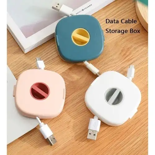 

Portable Rotatable Charging Cable Winder Cable Organizers Support Manager Mobile Phone Holder Data Cable Finishing Storage Box