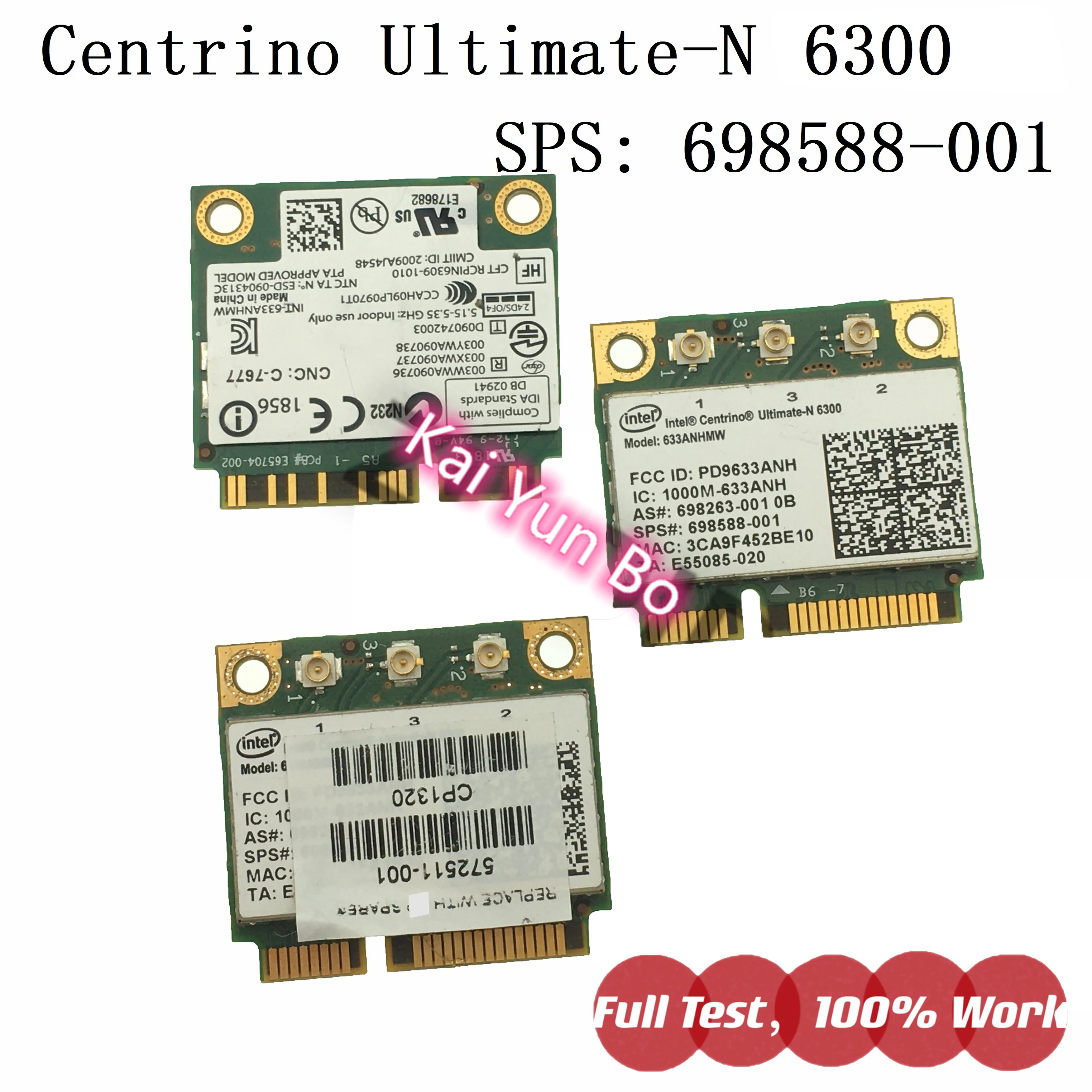 

Centrino Ultimate-N6300 698263-001 698588-001 ноутбук Беспроводная сетевая карта HP 450 Мбит/с Dual Band 2,4 ГГц / 5 ГГц IEEE 802.11a/B/G/N