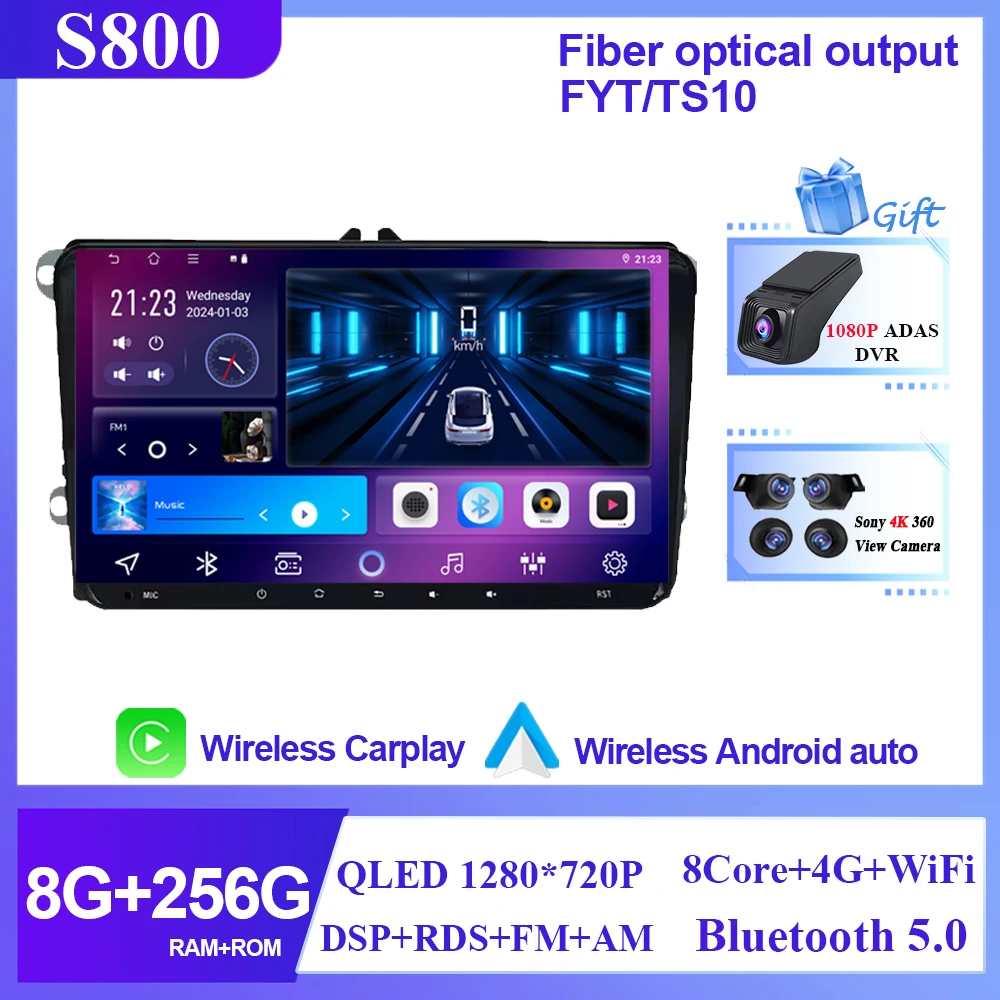 

Автомобильный радиоприемник для VW Volkswagen Skoda Octavia Golf 5 6 Touran Passat B6 Polo Jetta 2Din Player Carplay GPS Мультимедиа BT Android