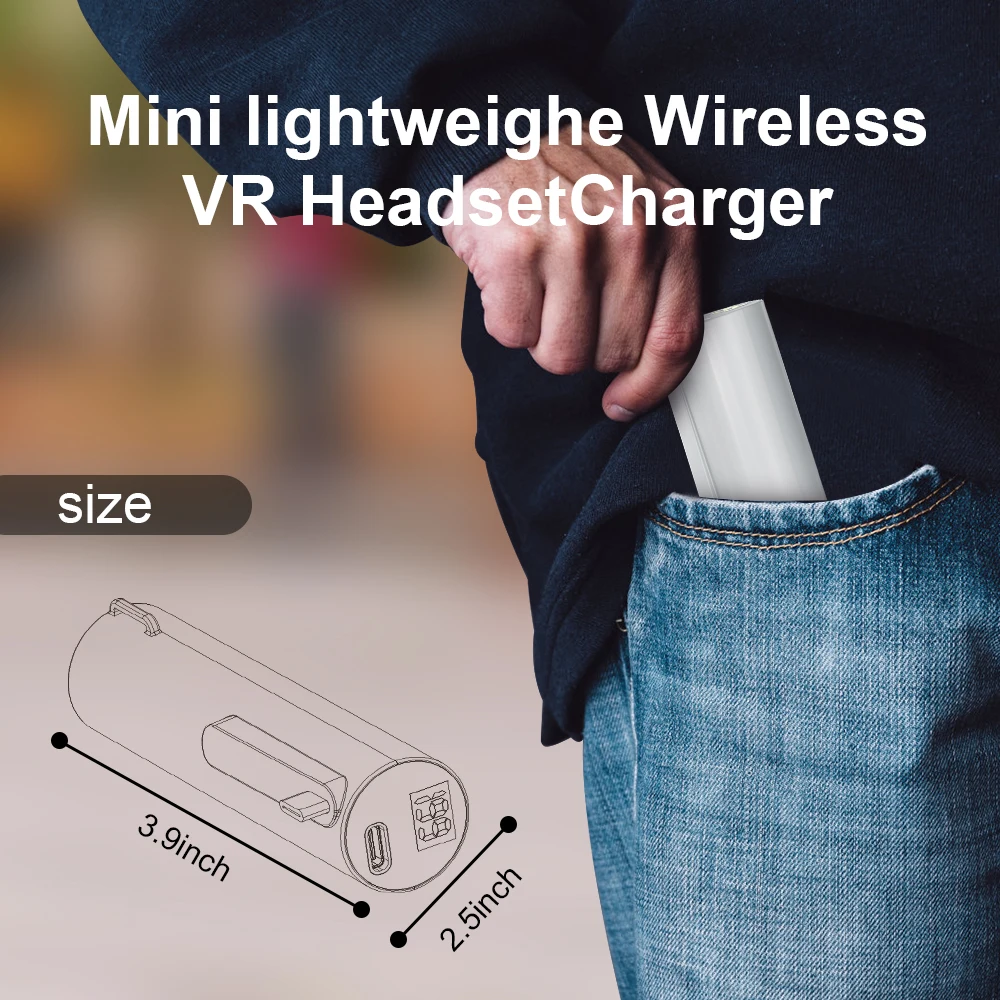 VR Glasses Battery Bank Compatible with Oculus Quest 2 Type-C VR Rechargable Emergency Battery Pack VR Accessories