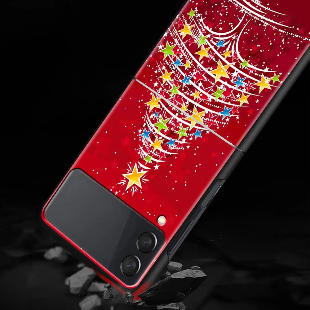 Чехол Funda для Samsung Galaxy Z флип-чехол телефона 3 дюймов роскошный чехол Flip3 из Черного
