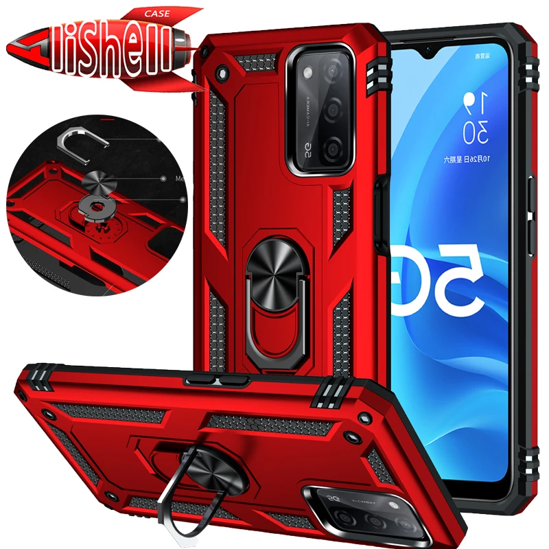 

Alishell Shockproof Anti-drop Phone Case For OPPO A9 A94 A54 A55 Magnetic Ring Stand Armor Cover For OPPO A5 A3S A5s A7 A12 AX5s
