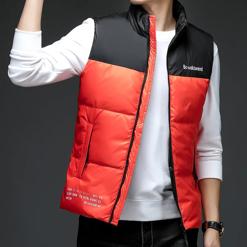 Down Vest Men Stand Collar Sleeveless Thick Warm Down Jacket 2022 Winter Korean Fashion Casual Coat High End Men's Clothes