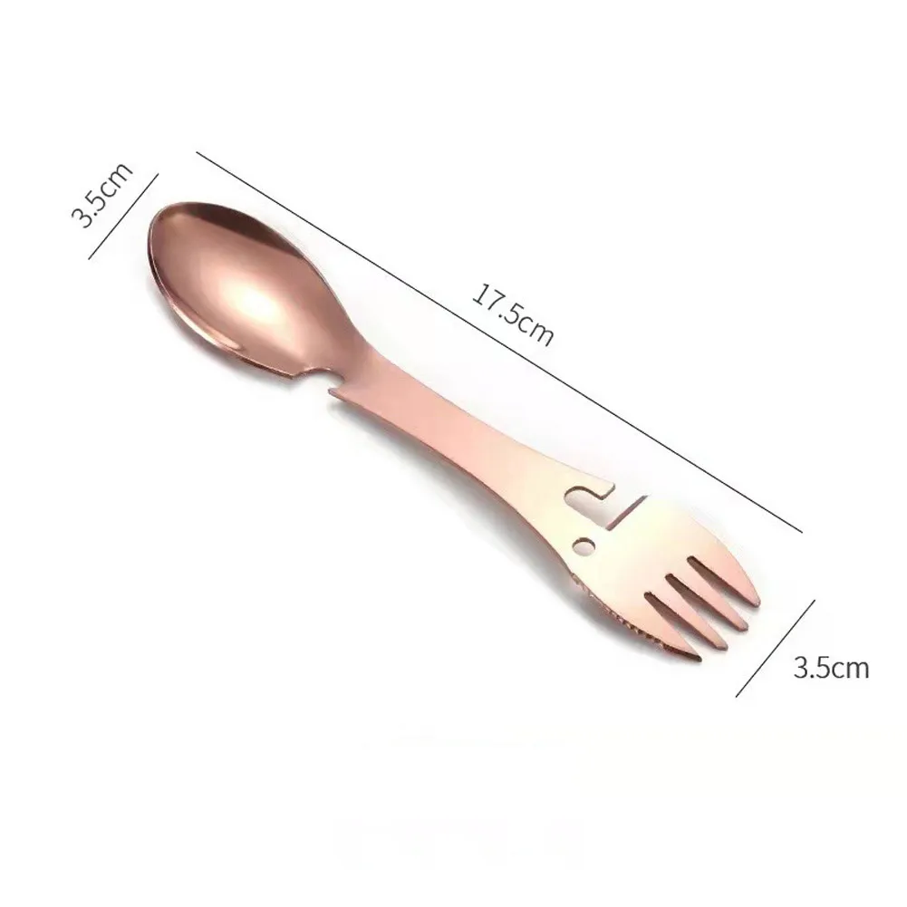 

Spoon Cutlery Picnic Silver Camping Camping Fork Fork And Spoon Integrated Spoon Multifunctional Outdoor Practical