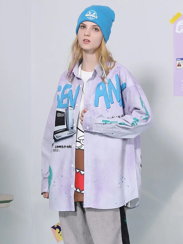 Genanx Lightning модная брендовая рубашка женская осенняя Новое поступление Y2g ветер