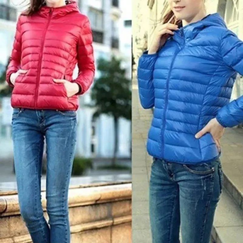 

2023New Autumn Warm Jacket Hooded Coats Women's Slim Cotton Padded Lining Zipper Top with Pockets Female Parka Coat XS-XL