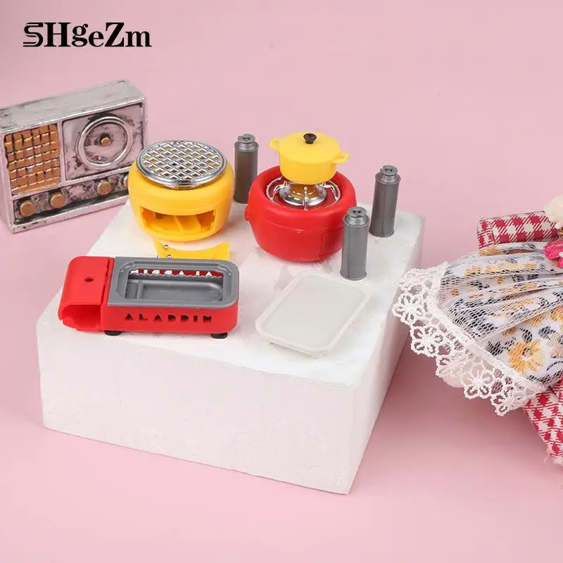 

1:12 Dollhouse Miniature Cute BBQ Barbecue Grill With Food Toy Mini Furniture Ornaments For Doll House Decor Kids Toys