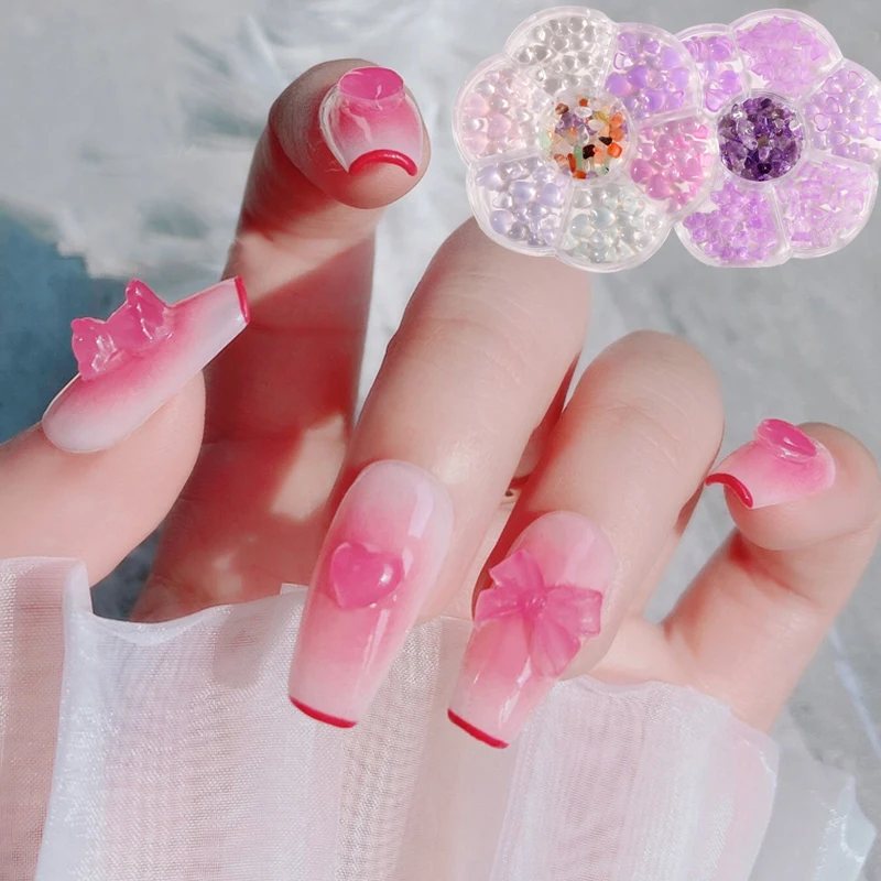 Объемные драгоценные камни в коробке милый медведь персик Бабочка сердце дизайн