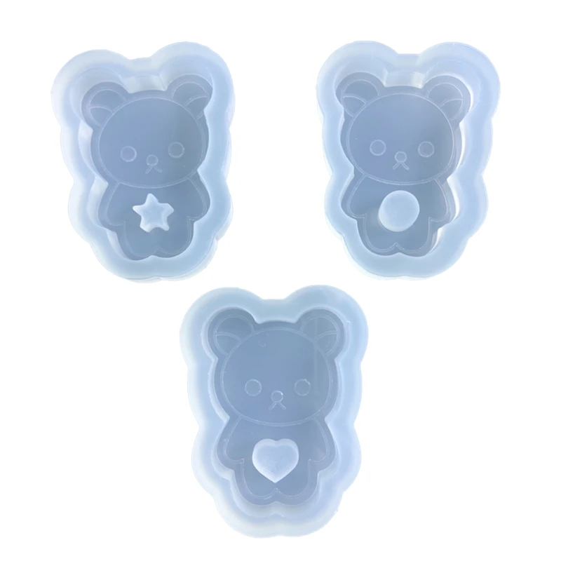 

Star Heart Circle Bear Keychain Mold DIY Pendant Epoxy Resin Crafting Molds