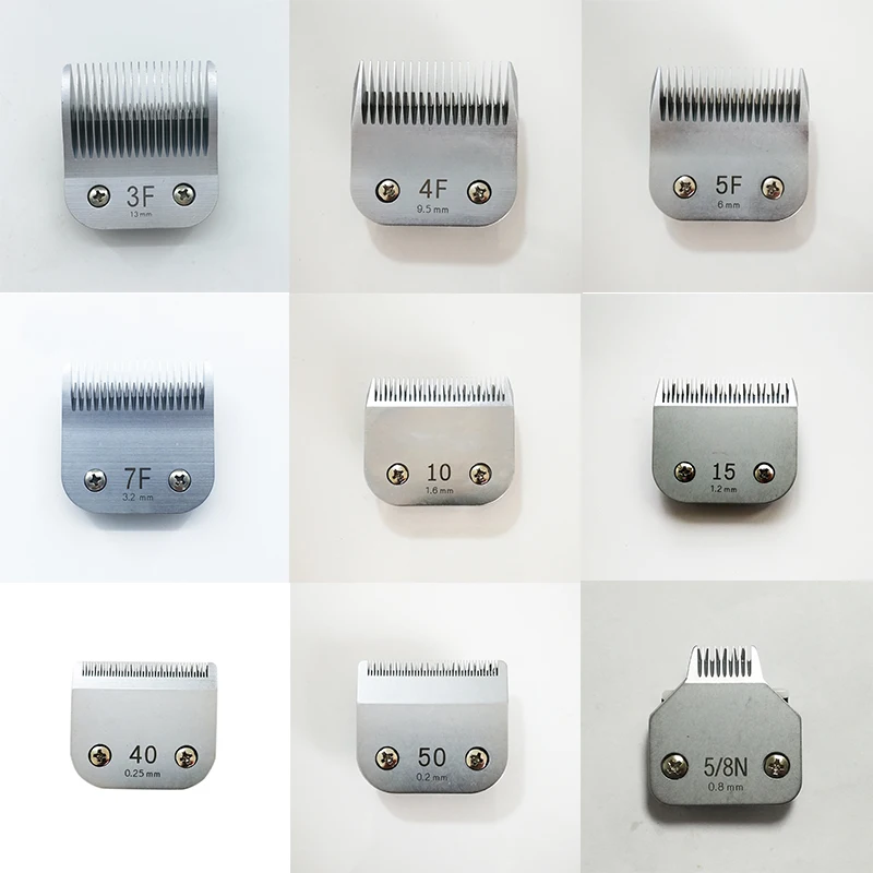 

9PCS/LOT 3F 4F 5F 7F 10#15#40#50#5/8N Professional pet clipper A5 blade fit most Andis and Oster clippers