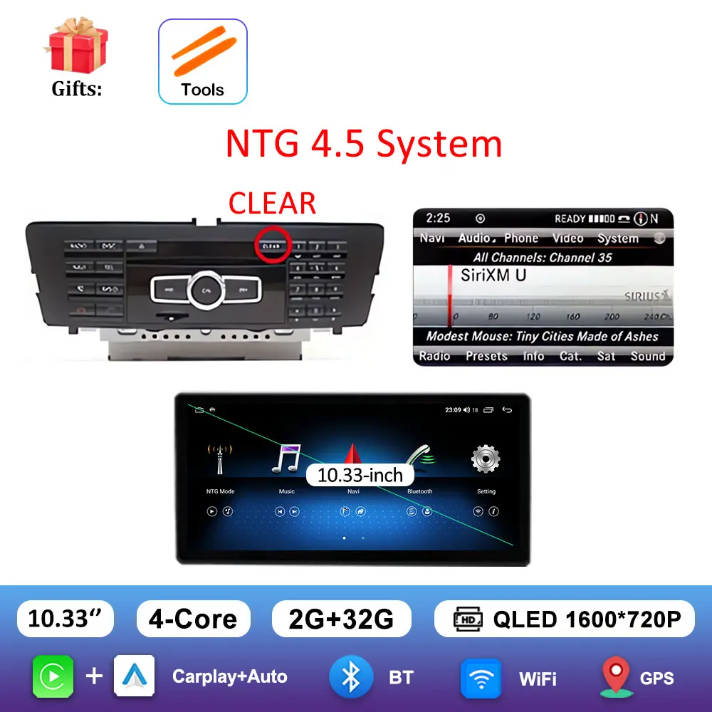 

Android 14 навигация GPS автомобильный радиоприемник мультимедийный плеер для Mercedes Benz A Class CLA GLA W176 2012-2018 QLED сенсорный экран 4G BT