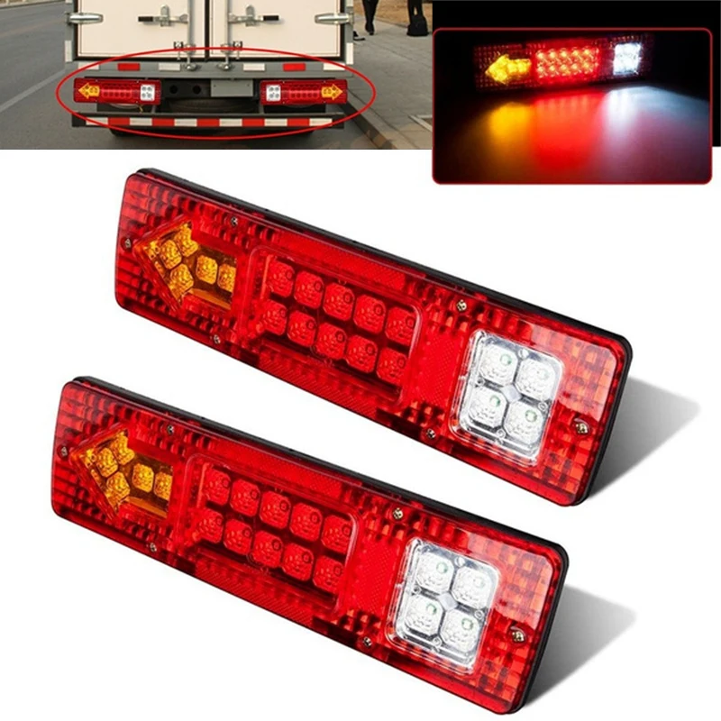 

2pcs Waterproof Trailer Tail Light 12V Truck Rear Brake Reverse Turn Signal Running Lights