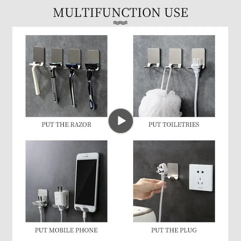 

Настенный крючок для хранения в ванной комнате, подставка для фена, бритвы, органайзер, вешалка, крючки, держатель для бритвы, нержавеющая сталь, без перфорации