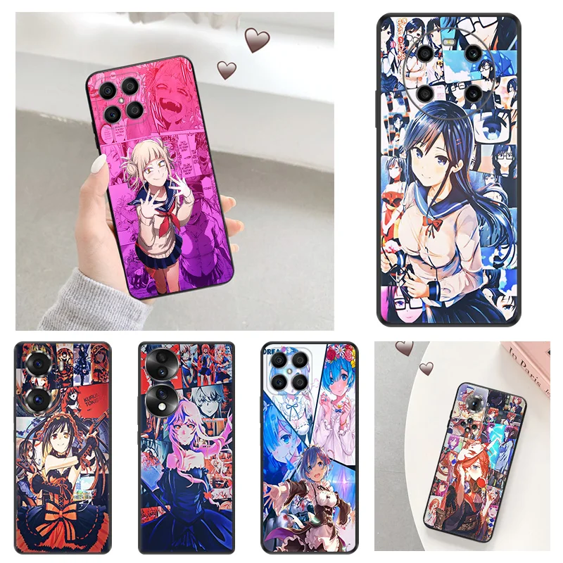

Anime Cute Girl Soft Phone Case for Honor X9 X8 5G X7 X6 70 60 50 30i X40 Play 6T 9A 6C Magic4 Pro 8X 20 Lite Matte Cover