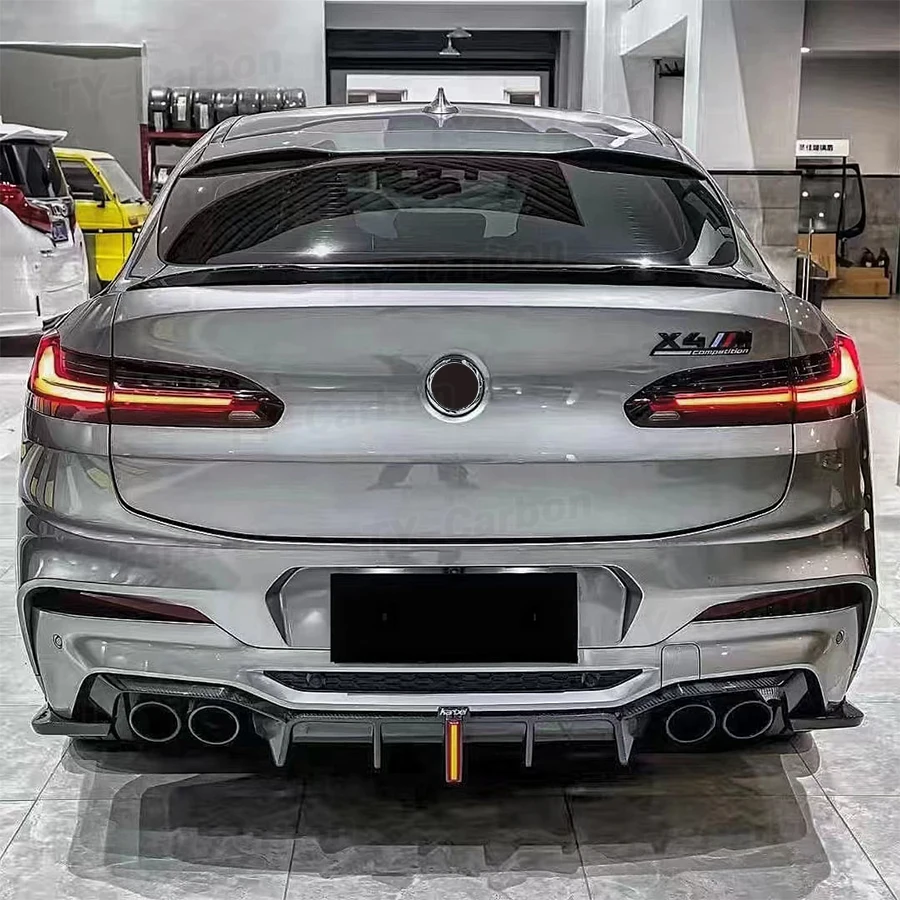 Диффузор для заднего бампера из углеродного волокна BMW F98 X4M 2019 + диффузор с