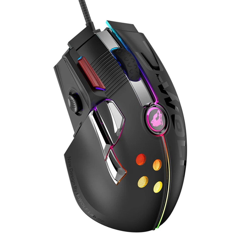 

M2 11 кнопок Проводная игровая мышь USB 6 передач 12000 DPI Регулируемая RGB подсветка макрочеткость мыши для геймеров офиса