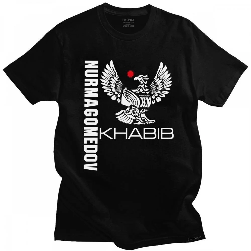 

Streetwear Men's Khabib Nurmagomedov T Shirt Short Sleeved O-neck Cotton T-shirt Casual Tshirt Russia Eagle Tees Tops Apparel