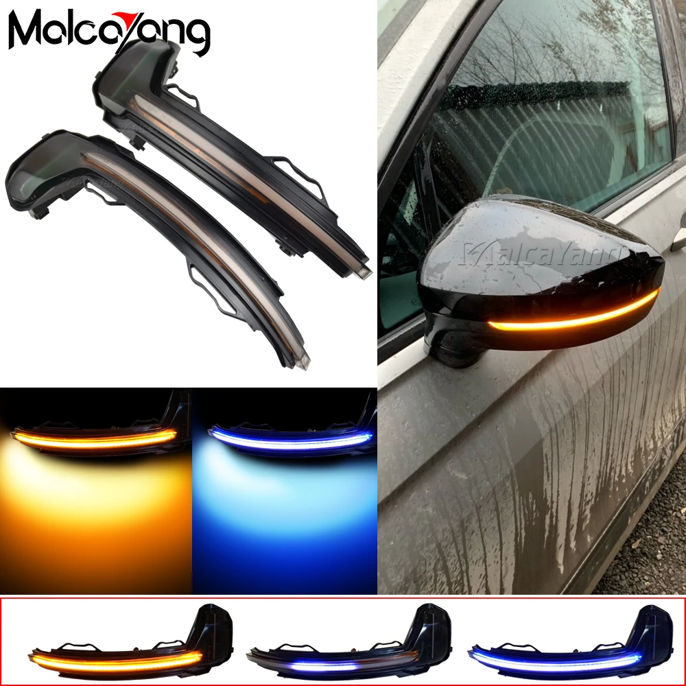 

2pcs LED Flowing Rearview Mirror Indicator Turn Signal Lights For VW Volkswagen Tiguan MK2 2017 2018 2020 Touareg MK3 2019