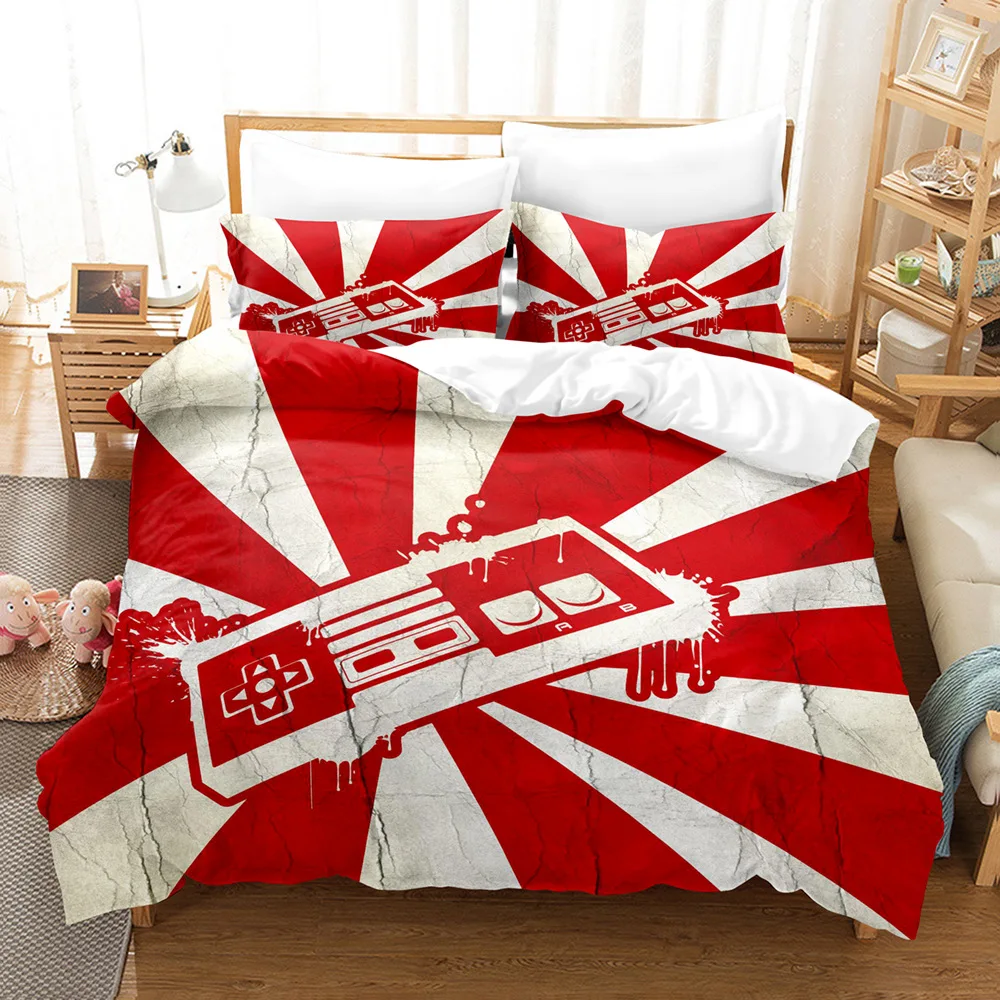 

Games Duvet Cover Set Electronic Game Twin Bedding Set Polyester Handheld Gamer Console Videogame Controller Printed Quilt Cover