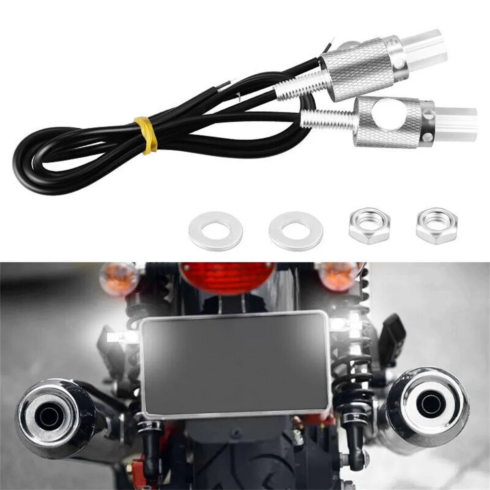 

2pcs Motorcycle Car License Plate Lights White LED License Plate Screw Bolt Light Bulbs Brake Lamp M6 Motorbike Accessories