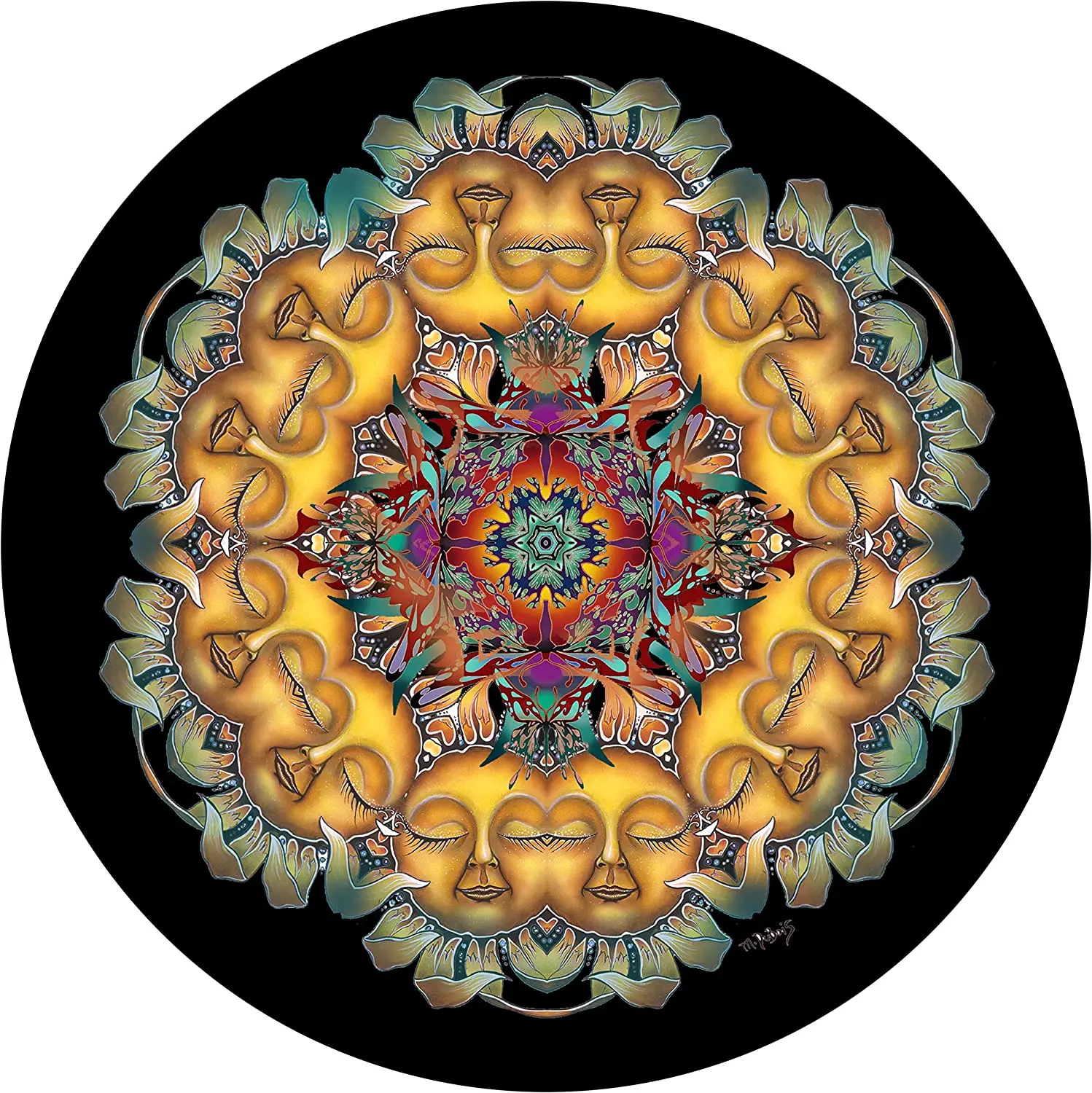 

Крышка для шины, центральный спящий Подсолнух, калейдескоп, запасное колесо, Размеры покрышки для любой модели марки